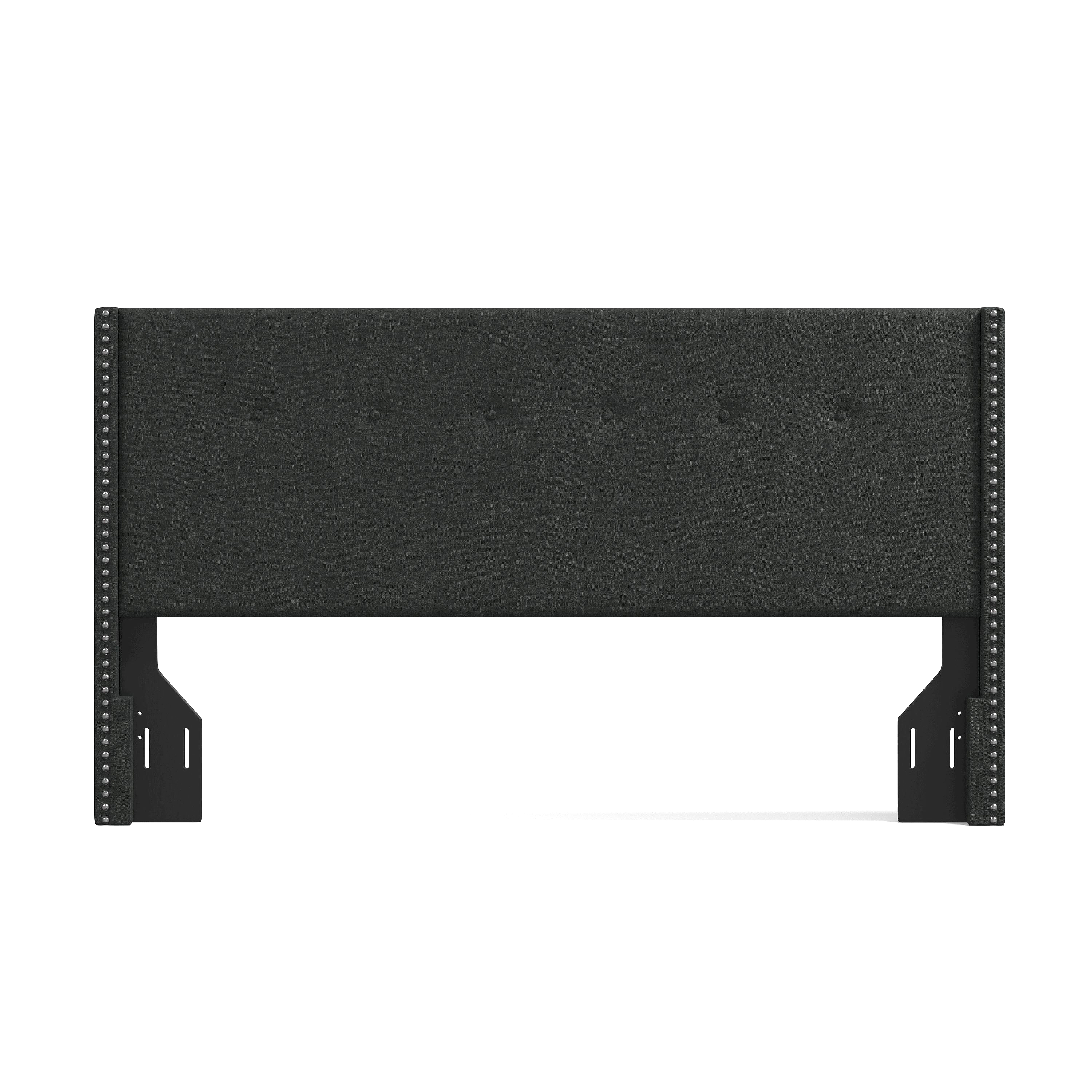 MCM NailheadTrim Button Tufted MCM Wingback Upholstered Headboard eBay